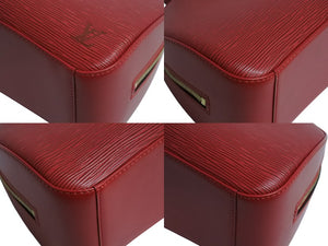 極美品 LOUIS VUITTON ルイヴィトン ジャスミン M52087 ハンドバッグ レッド ゴールド金具 エピレザー 中古 4b003787