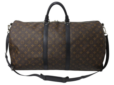 極美品 LOUIS VUITTON ルイヴィトン キーポルバンドリエール55 ボストンバッグ M56714 モノグラムマカサー ブラック 中古 4b003790