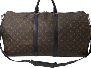 極美品 LOUIS VUITTON ルイヴィトン キーポルバンドリエール55 ボストンバッグ M56714 モノグラムマカサー ブラック 中古 4b003790