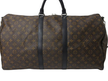 Load image into Gallery viewer, 極美品 LOUIS VUITTON ルイヴィトン キーポルバンドリエール55 ボストンバッグ M56714 モノグラムマカサー ブラック 中古 4b003790