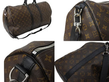 Load image into Gallery viewer, 極美品 LOUIS VUITTON ルイヴィトン キーポルバンドリエール55 ボストンバッグ M56714 モノグラムマカサー ブラック 中古 4b003790