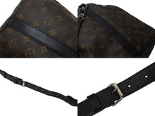 Load image into Gallery viewer, 極美品 LOUIS VUITTON ルイヴィトン キーポルバンドリエール55 ボストンバッグ M56714 モノグラムマカサー ブラック 中古 4b003790