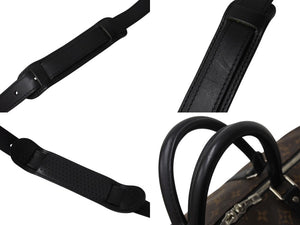 極美品 LOUIS VUITTON ルイヴィトン キーポルバンドリエール55 ボストンバッグ M56714 モノグラムマカサー ブラック 中古 4b003790