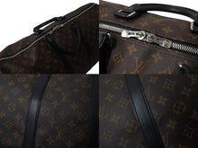 Load image into Gallery viewer, 極美品 LOUIS VUITTON ルイヴィトン キーポルバンドリエール55 ボストンバッグ M56714 モノグラムマカサー ブラック 中古 4b003790
