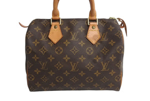 LOUIS VUITTON ルイヴィトン スピーディー25 ハンドバック M41528 モノグラム PVC レザー ブラウン ゴールド金具 美品 中古 4b003793