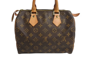 LOUIS VUITTON ルイヴィトン スピーディー25 ハンドバック M41528 モノグラム PVC レザー ブラウン ゴールド金具 美品 中古 4b003793