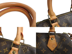 LOUIS VUITTON ルイヴィトン スピーディー25 ハンドバック M41528 モノグラム PVC レザー ブラウン ゴールド金具 美品 中古 4b003793