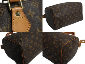 LOUIS VUITTON ルイヴィトン スピーディー25 ハンドバック M41528 モノグラム PVC レザー ブラウン ゴールド金具 美品 中古 4b003793