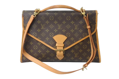LOUIS VUITTON ルイヴィトン ビバリー ハンドバッグ M51121 ビジネスバッグ 2WAY PVC ヌメ革 ブラウン 美品 中古 4b003795