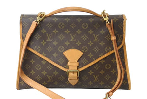 LOUIS VUITTON ルイヴィトン ビバリー ハンドバッグ M51121 ビジネスバッグ 2WAY PVC ヌメ革 ブラウン 美品 中古 4b003795