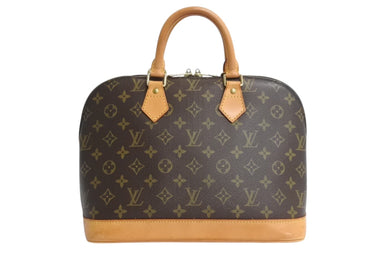 LOUIS VUITTON ルイ ヴィトン アルマPM ハンドバッグ M51130 モノグラム PVC ブラウン ゴールド金具 美品 中古 4b003796