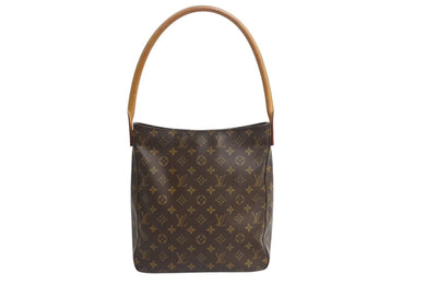 LOUIS VUITTON ルイヴィトン ルーピングGM ハンドバッグ モノグラム M51145 ブラウン ゴールド金具 美品 中古 4b003798