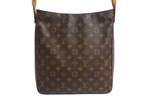 LOUIS VUITTON ルイヴィトン ルーピングGM ハンドバッグ モノグラム M51145 ブラウン ゴールド金具 美品 中古 4b003798