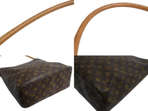 LOUIS VUITTON ルイヴィトン ルーピングGM ハンドバッグ モノグラム M51145 ブラウン ゴールド金具 美品 中古 4b003798