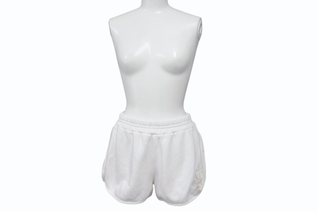 CHROME HEARTS クロムハーツ パテントレザークロスパッチ Y NOT スウェットパンツ RN#97729 コットン ホワイト サイズXS 美品 中古 4b003823 