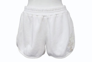 CHROME HEARTS クロムハーツ パテントレザークロスパッチ Y NOT スウェットパンツ RN#97729 コットン ホワイト サイズXS 美品 中古 4b003823 