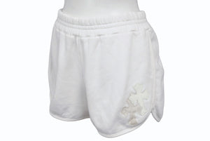 CHROME HEARTS クロムハーツ パテントレザークロスパッチ Y NOT スウェットパンツ RN#97729 コットン ホワイト サイズXS 美品 中古 4b003823 