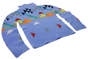 me ISSEY MIYAKE ミー イッセイミヤケ ハイネック プリーツ カットソー ブルー Mi61FJ401 ポリエステル サイズF 美品 中古 4b003825
