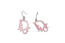 Load image into Gallery viewer, 極美品 Christian Dior クリスチャンディオール CD トロッター U字フックピアス ヴィンテージ メタル ピンク シルバー 中古 4b003824
