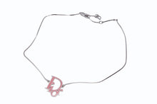 Load image into Gallery viewer, 極美品 Christian Dior クリスチャンディオール diorロゴ CD ピンクトロッタープレート ネックレス メタル ピンク シルバー 中古 4b003826
