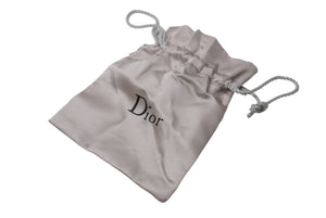 極美品 CHRISTIAN DIOR クリスチャンディオール ネックレス ロゴプレート ベネチアンチェーン メタル シルバー レッド 7.2g 中古 4b003830