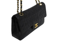 Load image into Gallery viewer, 極美品 CHANEL シャネル マトラッセ23 Wフラップ Wチェーンショルダーバッグ 1番台 ラムスキン ココマーク ブラック ゴールド金具 中古 4b003835