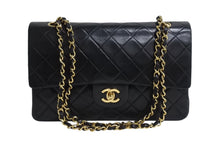 Load image into Gallery viewer, 極美品 CHANEL シャネル マトラッセ25 Wフラップ Wチェーンショルダーバッグ 1番台 ラムスキン ココマーク ブラック 中古 4b003837
