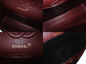 極美品 CHANEL シャネル マトラッセ23 Wフラップ Wチェーンショルダーバッグ 3番台 ラムスキン ココマーク ブラック ゴールド金具 中古 4b003838