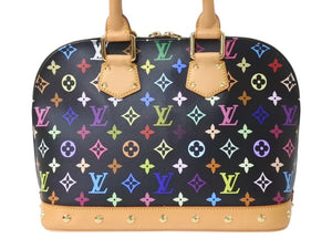 極美品 LOUIS VUITTON ルイヴィトン アルマPM ハンドバッグ M40444 モノグラム マルチカラー ブラック 村上隆 中古 4b003840