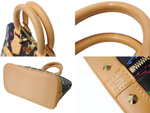 極美品 LOUIS VUITTON ルイヴィトン アルマPM ハンドバッグ M40444 モノグラム マルチカラー ブラック 村上隆 中古 4b003840