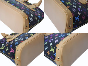 極美品 LOUIS VUITTON ルイヴィトン アルマPM ハンドバッグ M40444 モノグラム マルチカラー ブラック 村上隆 中古 4b003840