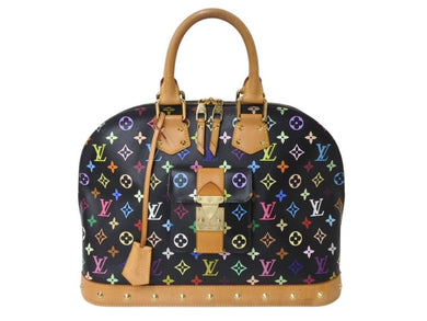 LOUIS VUITTON ルイヴィトン アルマGM ハンドバッグ M40442 モノグラム マルチカラー ブラック 村上隆 美品 中古 4b003841
