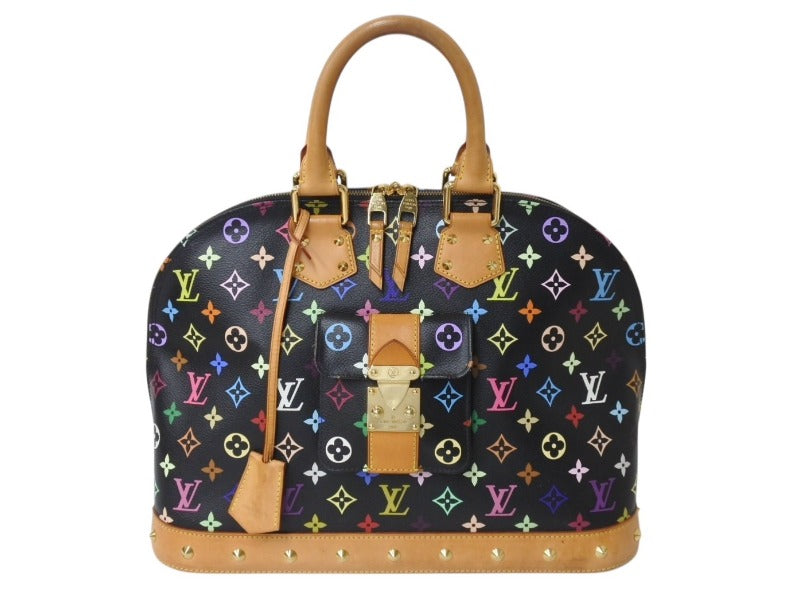 LOUIS VUITTON ルイヴィトン アルマGM ハンドバッグ M40442 モノグラム マルチカラー ブラック 村上隆 美品 中古 4b003841