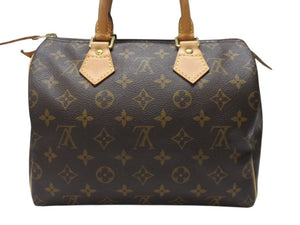 LOUIS VUITTON ルイヴィトン スピーディ25 ハンドバッグ M41109 モノグラム PVC レザー ブラウン ゴールド金具 美品 中古 4b003842