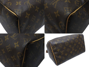 LOUIS VUITTON ルイヴィトン スピーディ25 ハンドバッグ M41109 モノグラム PVC レザー ブラウン ゴールド金具 美品 中古 4b003842
