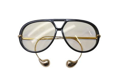 BOTTEGAVENETA ボッテガヴェネタ ドロップ パイロット サングラス BV1273S サイズ63□12-180 XL ブラック イエロー 美品 中古 4b003844