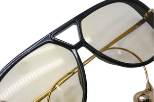 BOTTEGAVENETA ボッテガヴェネタ ドロップ パイロット サングラス BV1273S サイズ63□12-180 XL ブラック イエロー 美品 中古 4b003844
