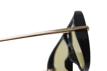 Load image into Gallery viewer, BOTTEGAVENETA ボッテガヴェネタ ドロップ パイロット サングラス BV1273S サイズ63□12-180 XL ブラック イエロー 美品 中古 4b003844
