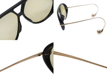 Load image into Gallery viewer, BOTTEGAVENETA ボッテガヴェネタ ドロップ パイロット サングラス BV1273S サイズ63□12-180 XL ブラック イエロー 美品 中古 4b003844