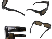 Load image into Gallery viewer, BALENCIAGA バレンシアガ レクタングル サングラス BB0286S サイズ69□18-140 XL べっ甲カラー ブラウン 美品 中古 4b003847