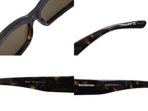 BALENCIAGA バレンシアガ レクタングル サングラス BB0286S サイズ69□18-140 XL べっ甲カラー ブラウン 美品 中古 4b003847