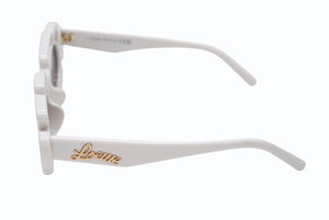LOEWE ロエベ サングラス フラワーシェイプ PAULA's IBIZA LW40088U インジェクションナイロン イタリア製 ホワイト 美品 中古 4b003851