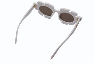 LOEWE ロエベ サングラス フラワーシェイプ PAULA's IBIZA LW40088U インジェクションナイロン イタリア製 ホワイト 美品 中古 4b003851
