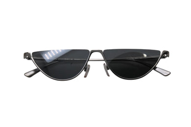 極美品 EMPORIO ARMANI エンポリオアルマーニ ハーフリム サングaラス メガネ EA2143 ブラック シルバー サイズ57◻︎12 中古 4b003852