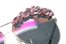 Load image into Gallery viewer, PHILIPP PLEIN フィリッププレイン サングラス サンシャインコレクション WES0021 アセテート モネル ピンク シルバー 美品 中古 4b003854