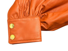 Load image into Gallery viewer, 新品未使用 ZIMMERMANN ジマーマン Illustration Biker Jacket ジャケット 1016JF241 レザー オレンジ サイズ１ ゴールド金具 中古 4b003856