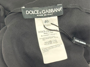 新品未使用 DOLCE&GABBANA ドルチェ アンド ガッバーナ ブラウス シアー ブラウス ブラック シルク 40 F7AG0TFU1AT 中古 4b003861