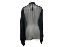 Load image into Gallery viewer, 新品未使用 DOLCE&amp;GABBANA ドルチェ アンド ガッバーナ ブラウス シアー ブラウス ブラック シルク 40 F7AG0TFU1AT 中古 4b003861