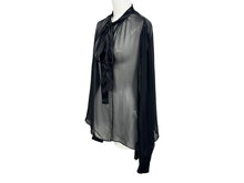 Load image into Gallery viewer, 新品未使用 DOLCE&amp;GABBANA ドルチェ アンド ガッバーナ ブラウス シアー ブラウス ブラック シルク 40 F7AG0TFU1AT 中古 4b003861