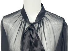 Load image into Gallery viewer, 新品未使用 DOLCE&amp;GABBANA ドルチェ アンド ガッバーナ ブラウス シアー ブラウス ブラック シルク 40 F7AG0TFU1AT 中古 4b003861